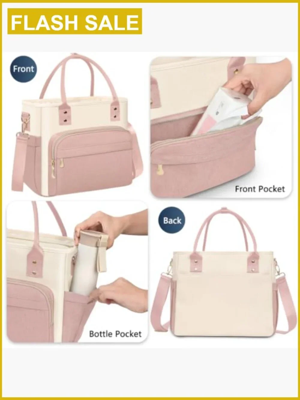 Large Insulated Lunch Tote Bag for Women, Leakproof Cooler, 18L